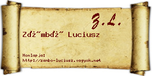 Zámbó Luciusz névjegykártya